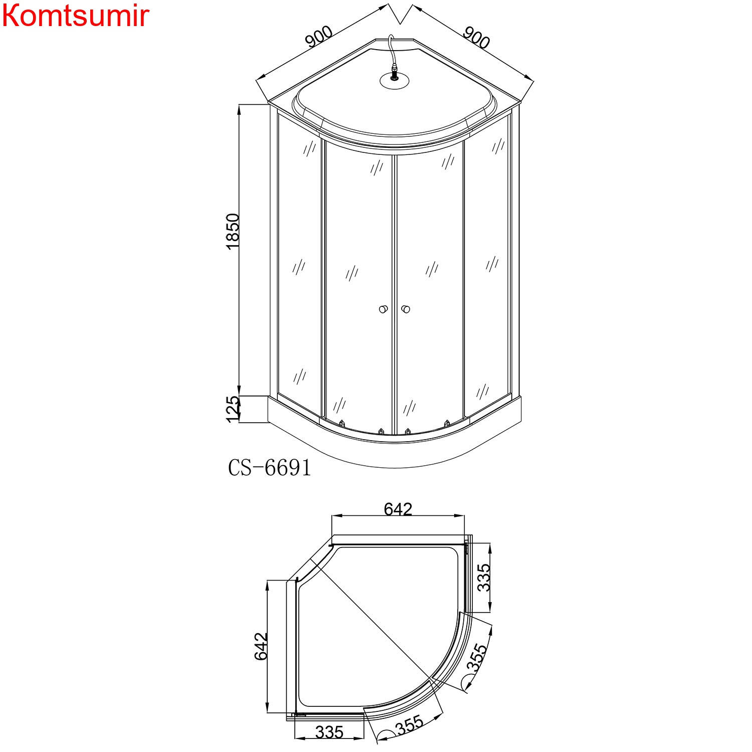 Душевая кабина Loranto 90х90х215, поддон 13 см (CS-6691 F) Душевая кабина Loranto 90х90х215, поддон 13 см (CS-6691 F)