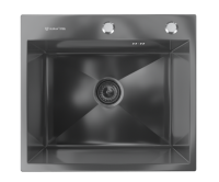 Кухонная мойка ULGRAN Steel 600 x 450 цвет «черная брашированная сталь»