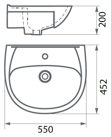 Мебельная раковина Cersanit Erica 55