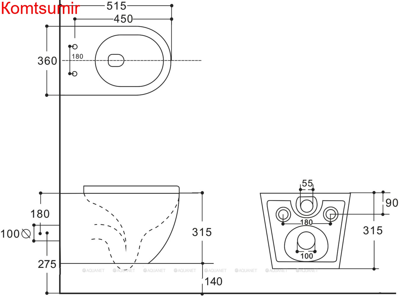 Унитаз подвесной Aquanet Rimless Cetus 2.0 W LX-1901