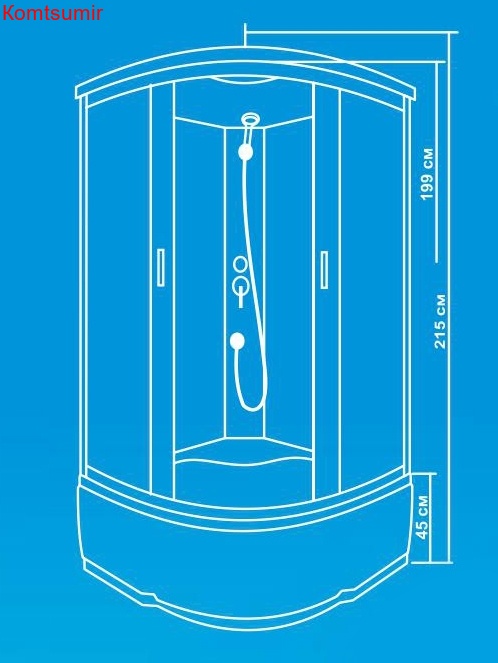 Душевая кабина 100х100х215 Водный Мир ВМ-820-100
