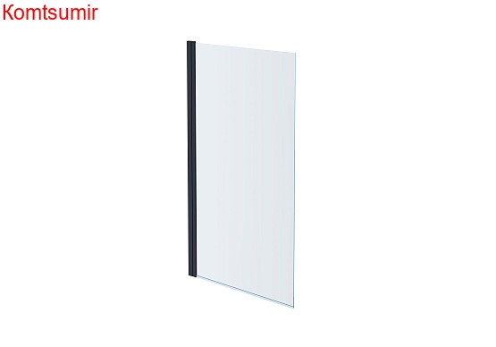 Aquatek Шторка на ванну "Дельта", поворотная, одноэлементная 150х80, черный матовый