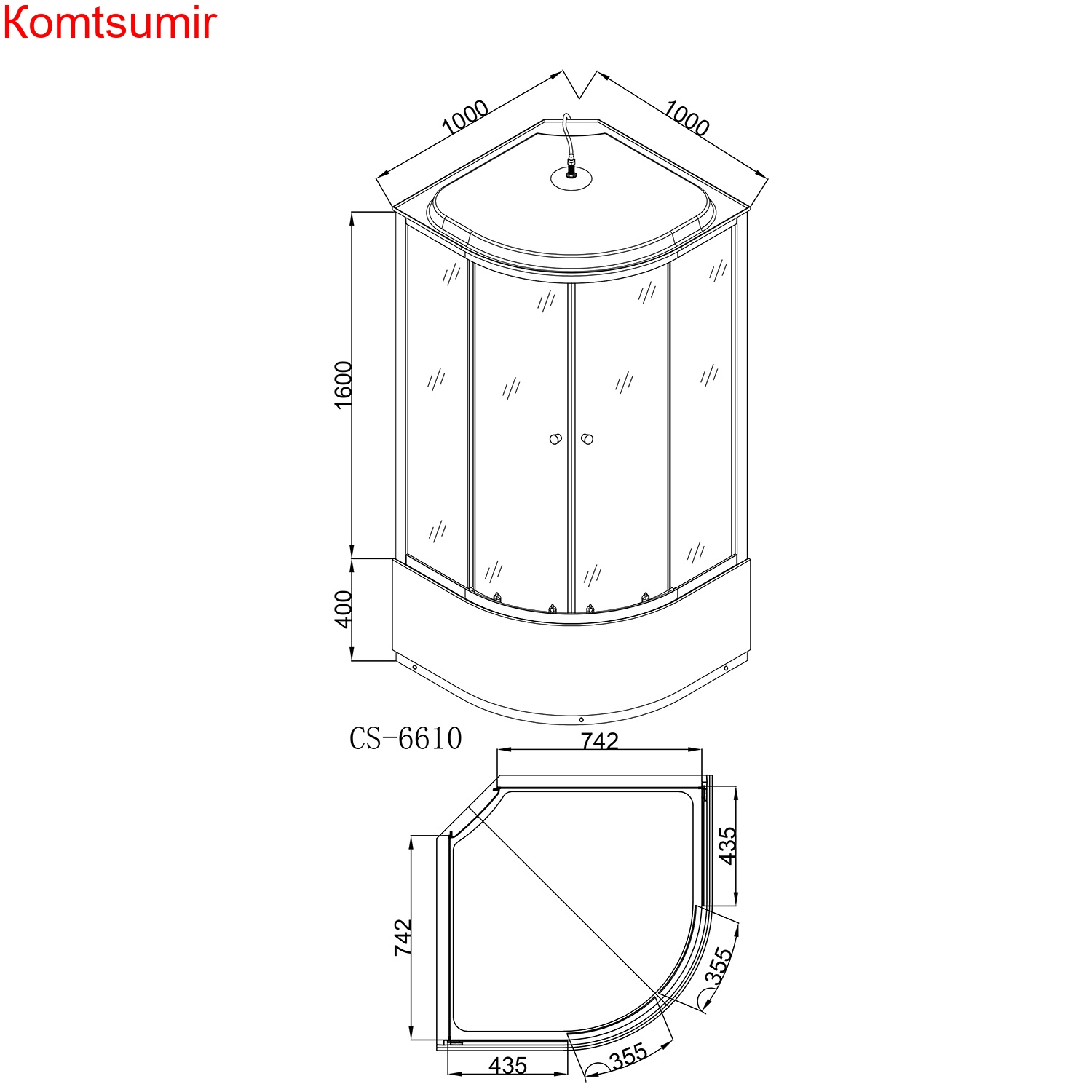 Душевая кабина Loranto CS-6610 F, 100х100х215, поддон 40 см Душевая кабина Loranto CS-6610 F, 100х100х215, поддон 40 см