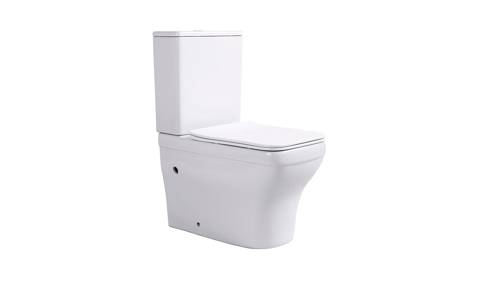 Унитаз напольный безободковый с бачком AQUATEK АМАДЕО AQ2914-00, 635*385*820 мм, горизонтальный выпуск, тонкое сиденье с механизмом плавного закрывания, крепеж