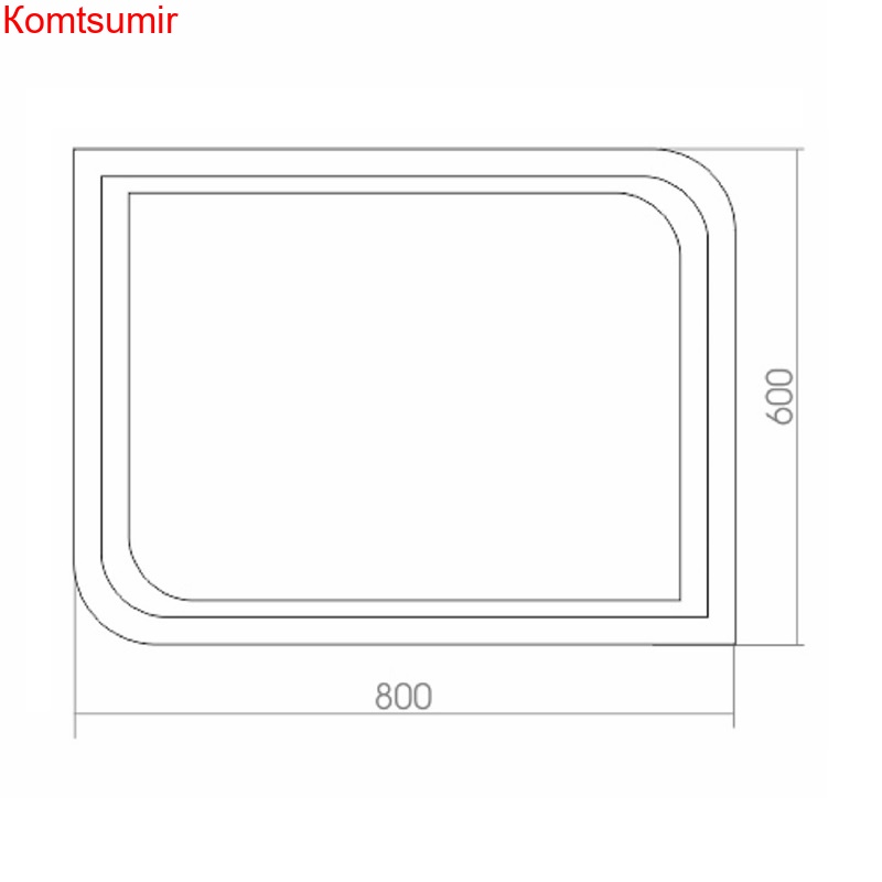 Зеркало Azario Персей 800*600 сенсор выкл