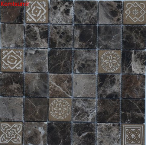 Мозаика Caramelle Mosaic Emperador dark MAT 48x48x8 Мозаика Caramelle Mosaic Emperador dark MAT 48x48x8
