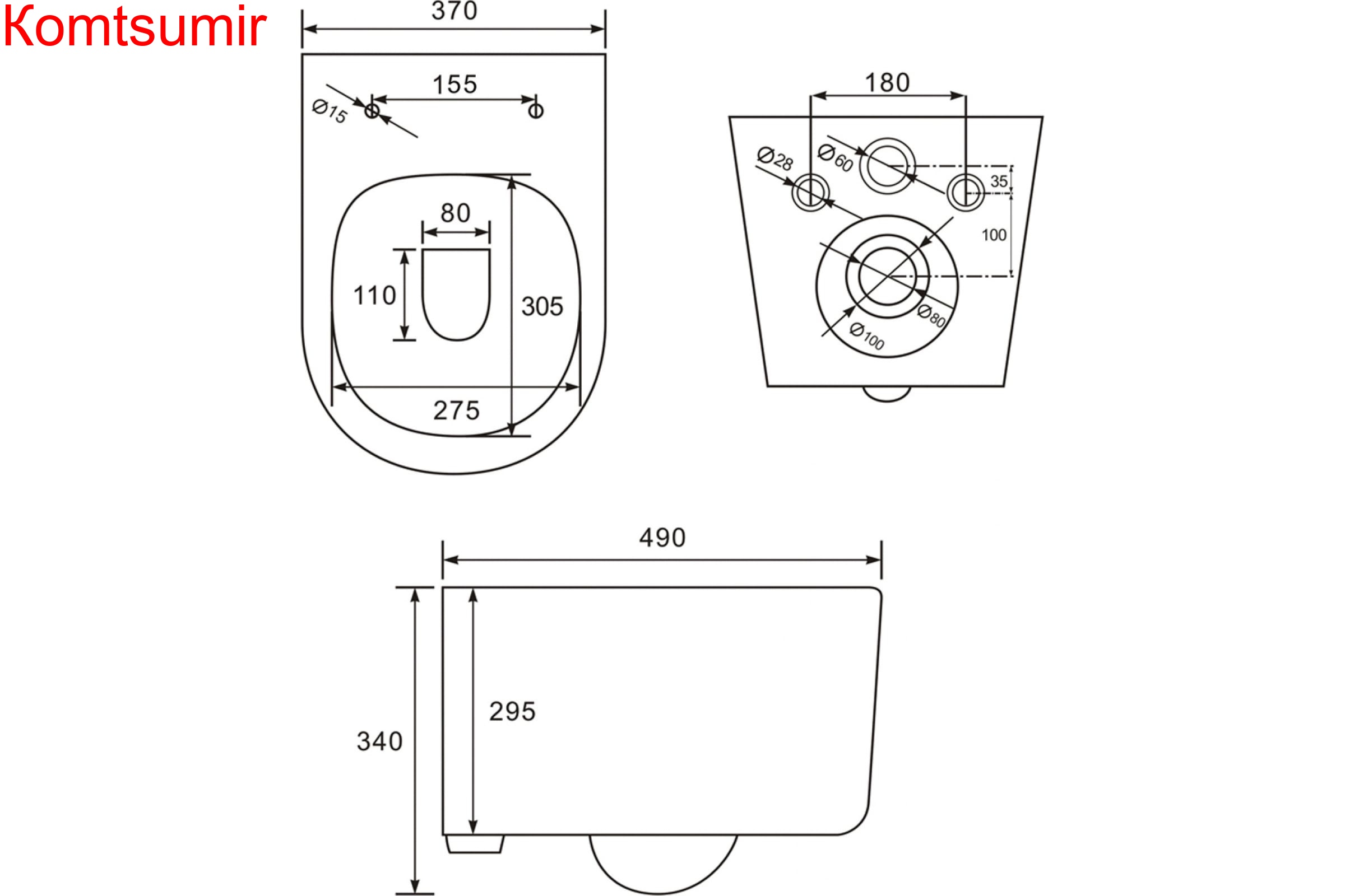Подвесной унитаз IDDIS безободковый, Stone