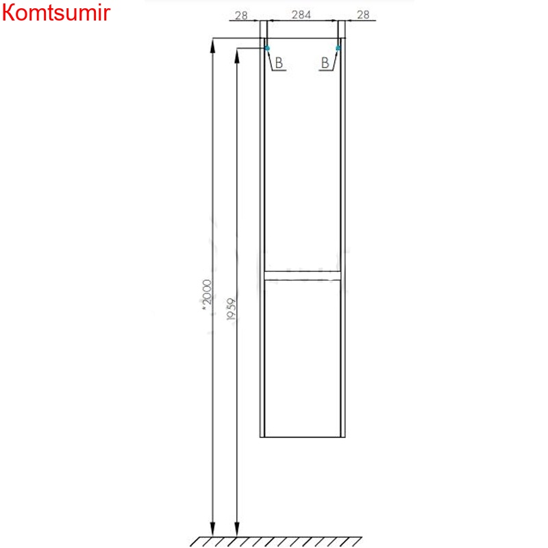 Пенал подвесной AQUATON НОРТОН правый, белый (1A249403NT01R)