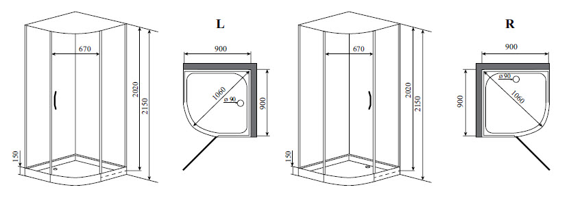 Timo Premium ARMO душевая кабина (90*90*215), шт Timo Premium ARMO душевая кабина (90*90*215), шт