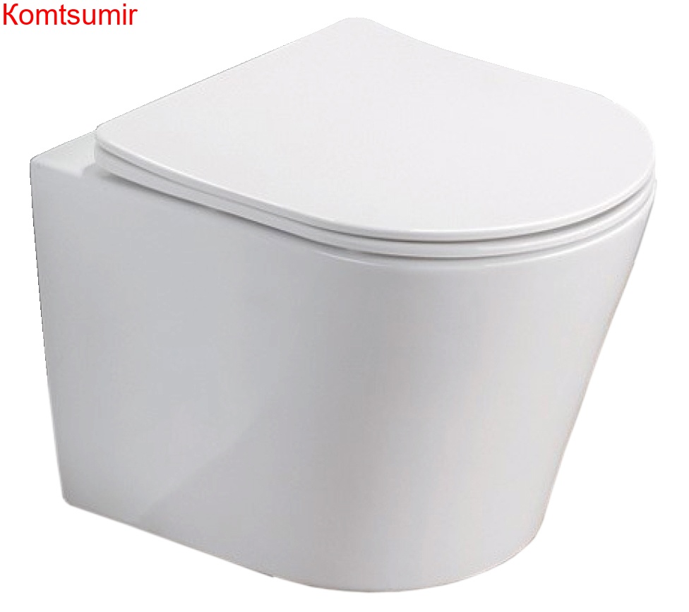 Унитаз подвесной Azario Atrio 490x365x360 безободковый с сиденьем микролифт, белый (AZ-2330)