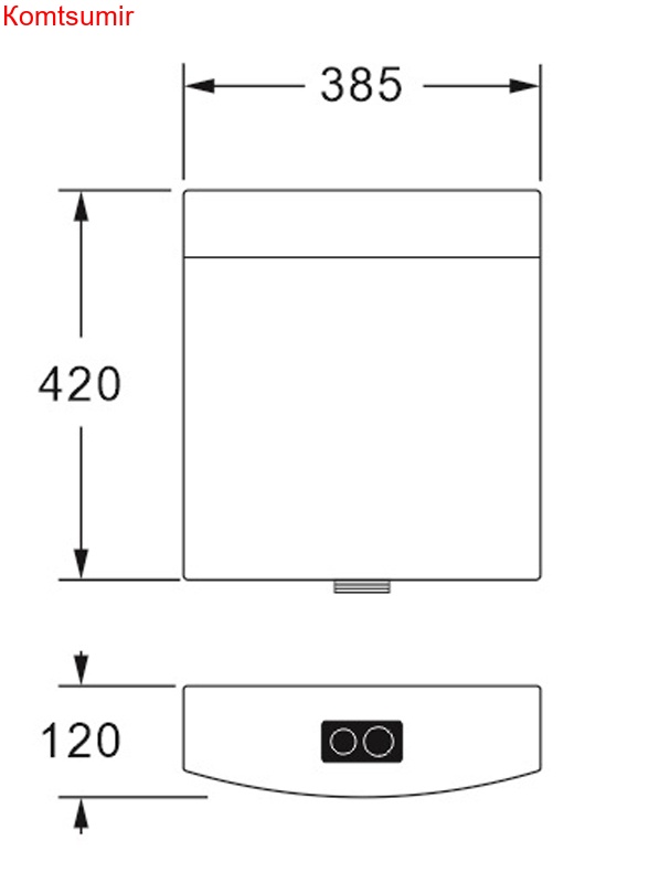 Бачок пластиковый AZARIO 385x120x420 с соединительной трубой, белый (AZ-210)