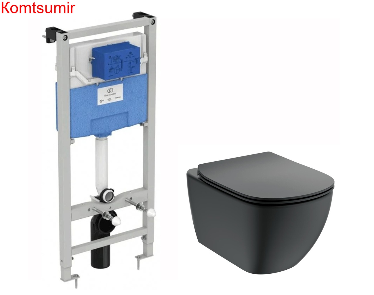 Комплект унитаза с инсталляцией Ideal Standard Tesi с сиденьем Микролифт (T3868V1)