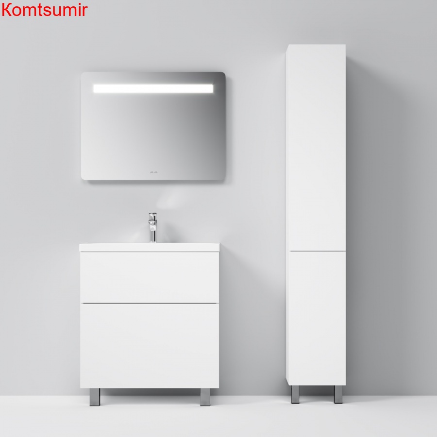 M90CSR0306WG GEM, шкаф-колонна, напольный, правый, 30 см, двери, push-to-open, цвет: белый, глянец