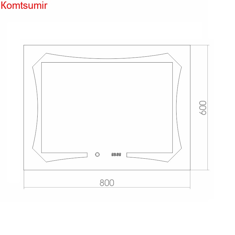 Зеркало Azario OTTO 800*600 сенсор выкл+часы