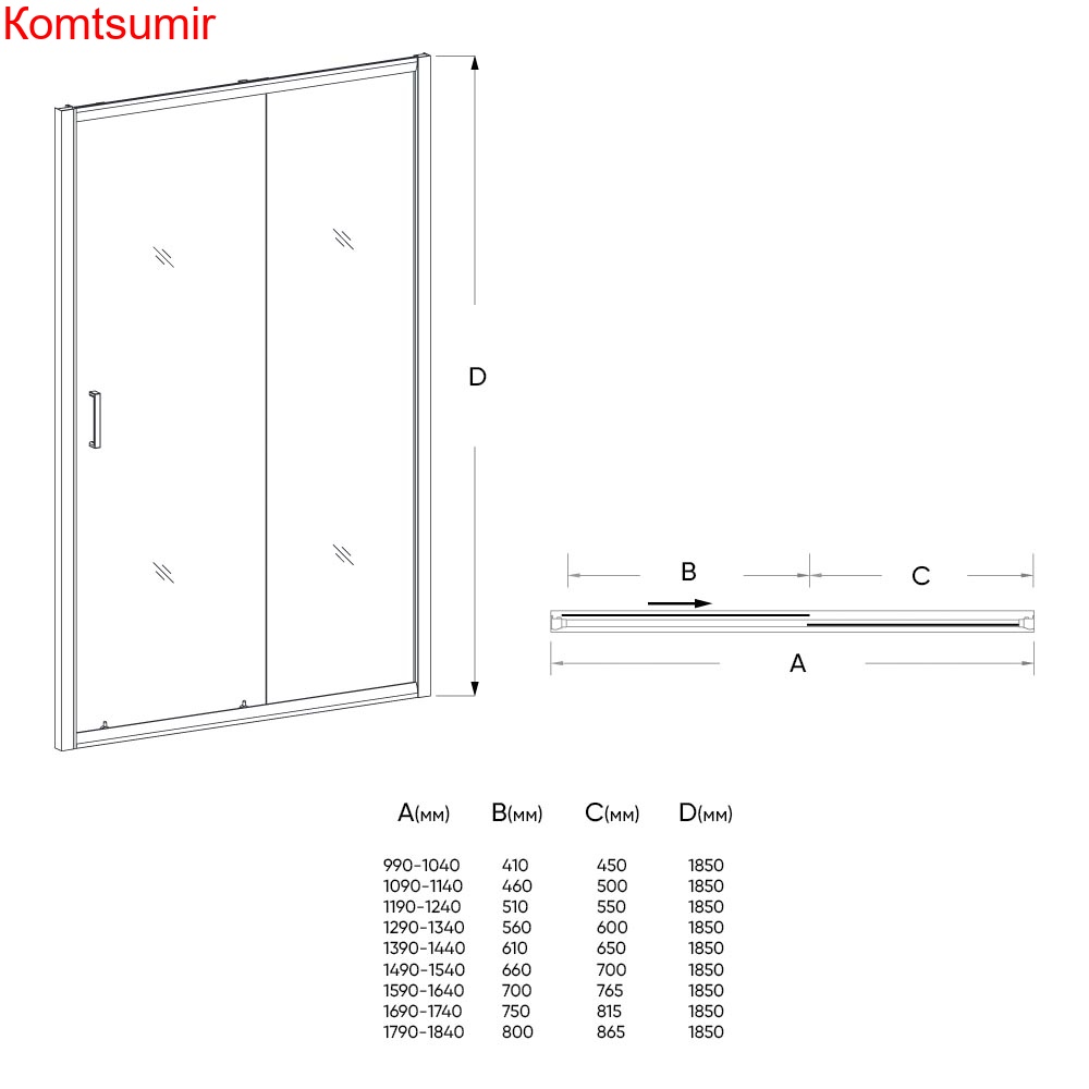 Душевая дверь Veconi VN-46 Pear 120*185
