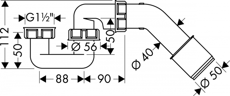 Слив-перелив Hansgrohe Exafill S 58113000 с заполнением переливом хром