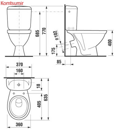 Унитаз-компакт напольный Jika LYRA, косой выпуск (8.2423.4.000.242.9)