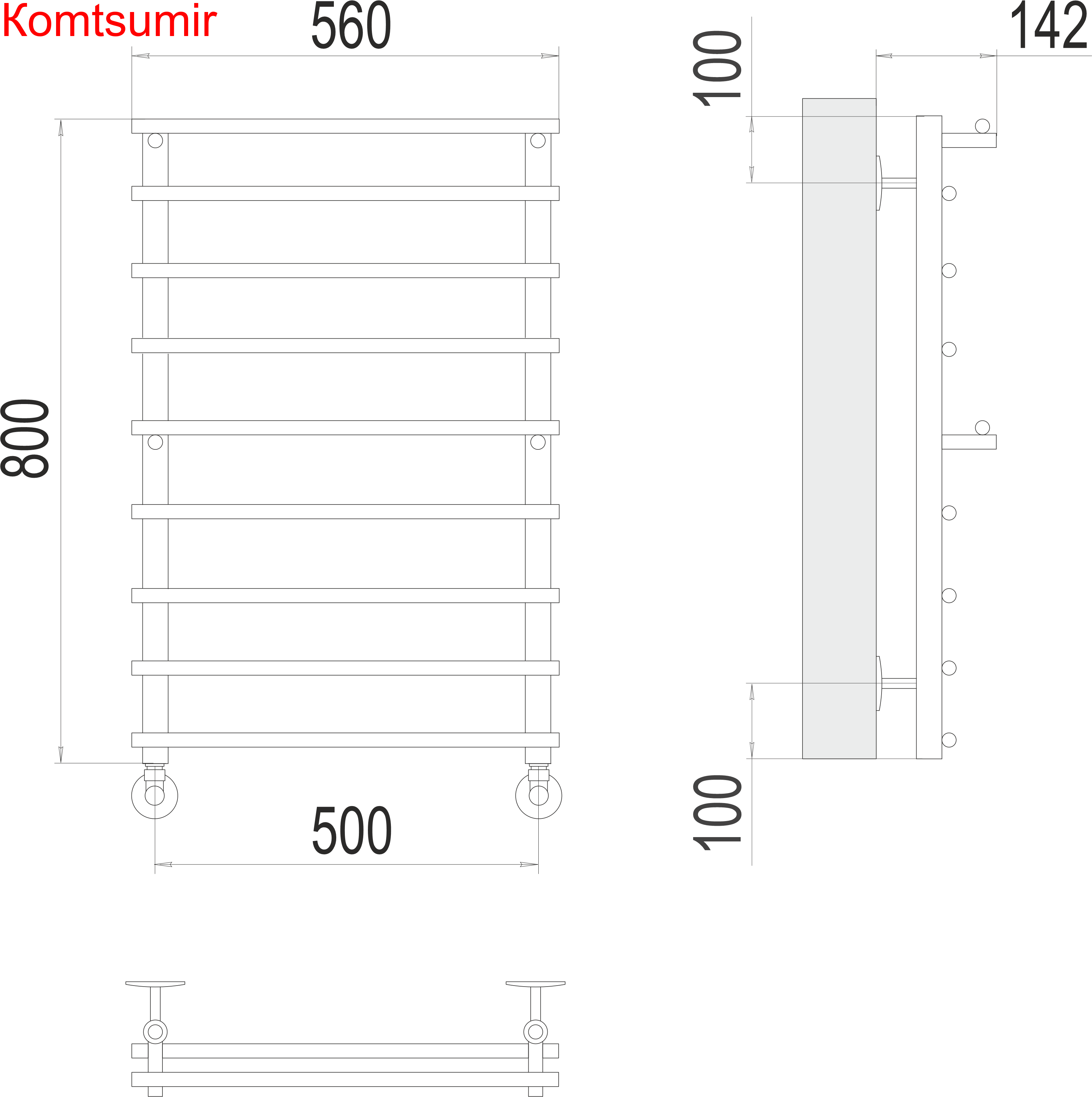 Вента П8 500х800 Полотенцесушитель  TERMINUS