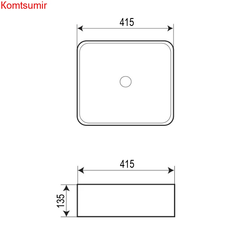 Раковина Azario накладная 415*415*135 черная (AZ-7050DMB)