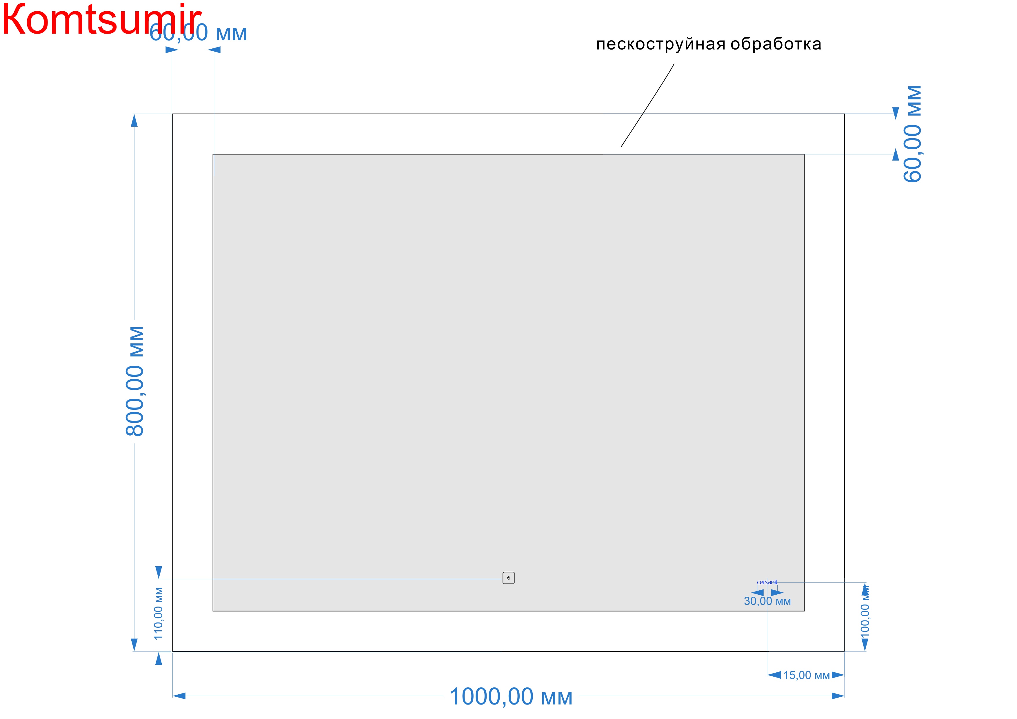 Зеркало: LED 030 design 100*80, с подсветкой, антизапотевание Сорт1