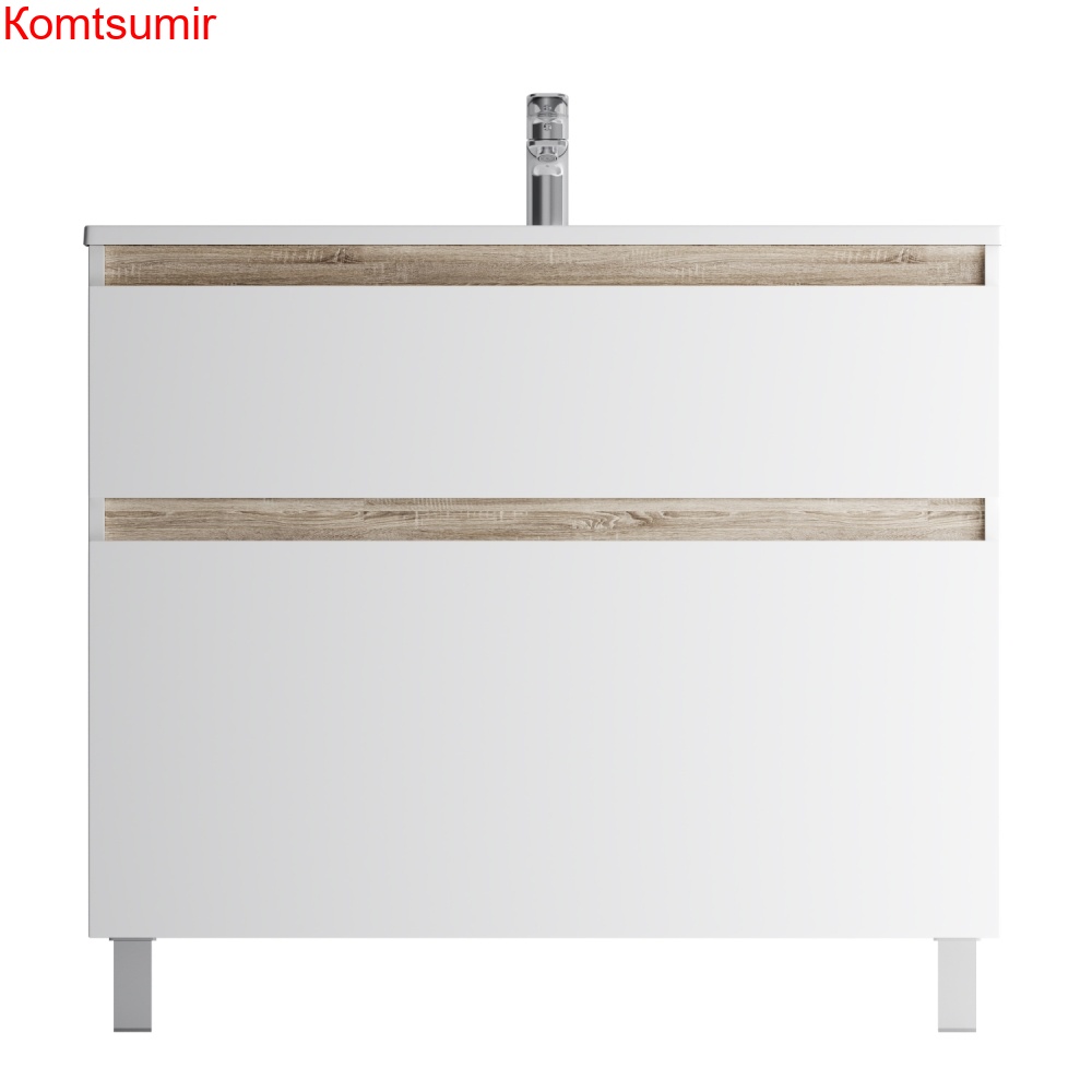 M85AFSX1002WG X-Joy, База под раковину, напольная, 100 см, 2 ящика, белый глянец