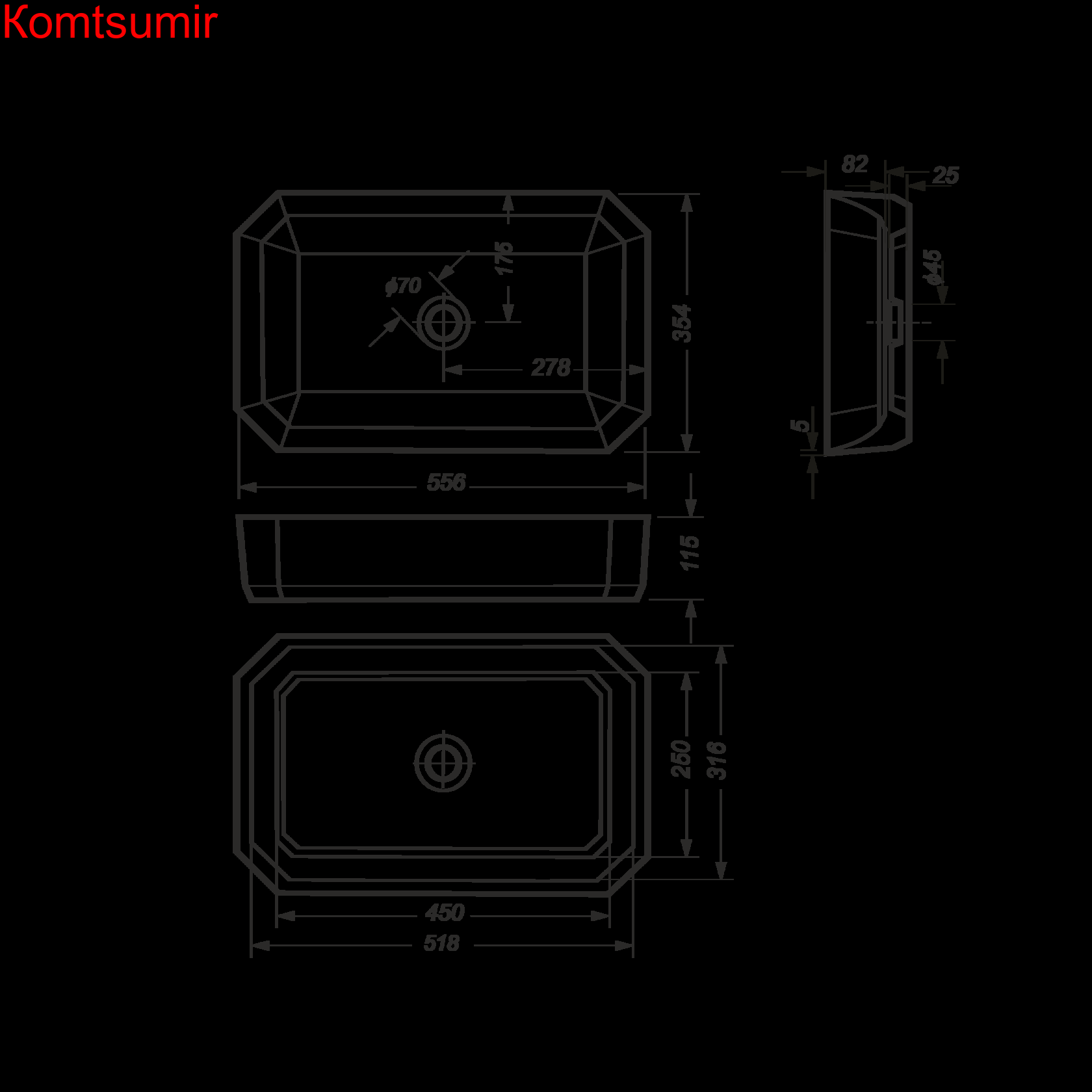 Раковина Sanita Luxe Line, накладная, белая (LINSLWB01)