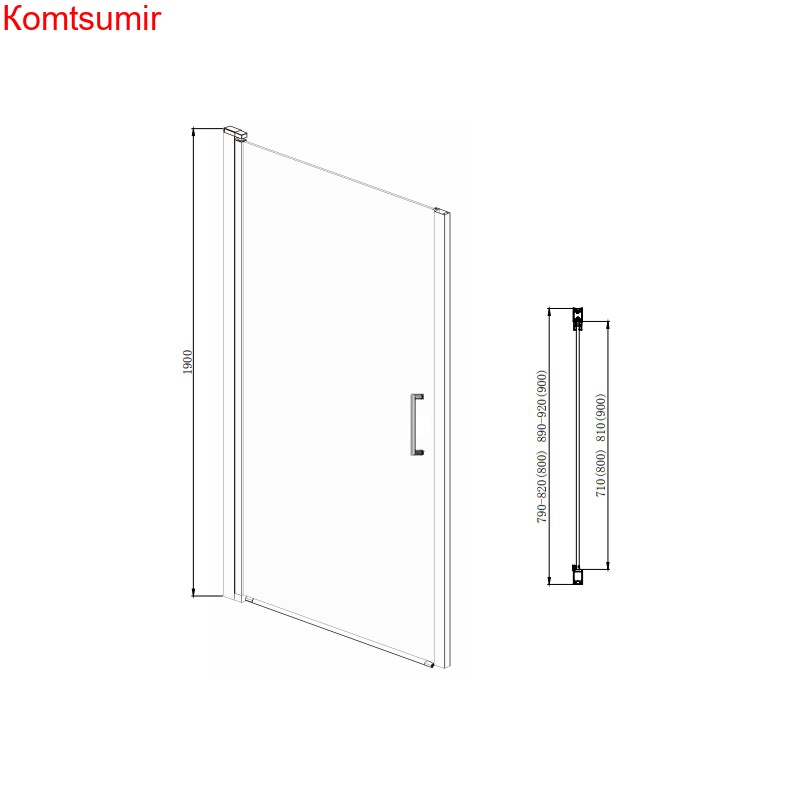 Распашная дверь Azario ALBERTA 900*1900, 6 мм Распашная дверь Azario ALBERTA 900*1900, 6 мм