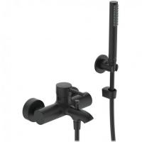 Смеситель для ванны Ideal Standard Ceraline с душевым гарнитуром, керамический картридж, черный шелк (BC270XG)