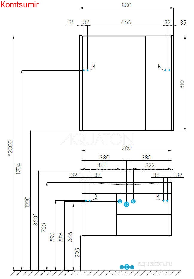 Зеркало-шкаф AQUATON Беверли 80 белый (1A237102BV010)