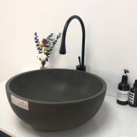 Раковина накладная из бетона темно-серая (420х420х150) RB004-DG