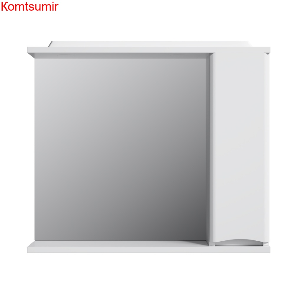 M80MPR0801WG Like, зеркало, частично-зеркальный шкаф, 80 см, с подсветкой, правый, белый, глянец, шт