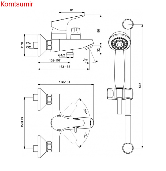 BA371AA NEXT Смеситель для ванны/душа