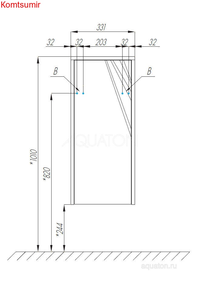 Шкафчик AQUATON Сакура подвесной, с корзиной для белья, светлое дерево (1A220703SKW80)