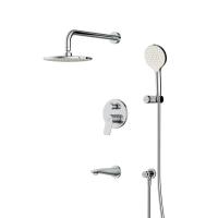 AM.PM FB85A3RH10 X-Joy, набор: встроеный см-ль д/в/душа, верхний душ 220 мм, излив, ручн.душ, хром