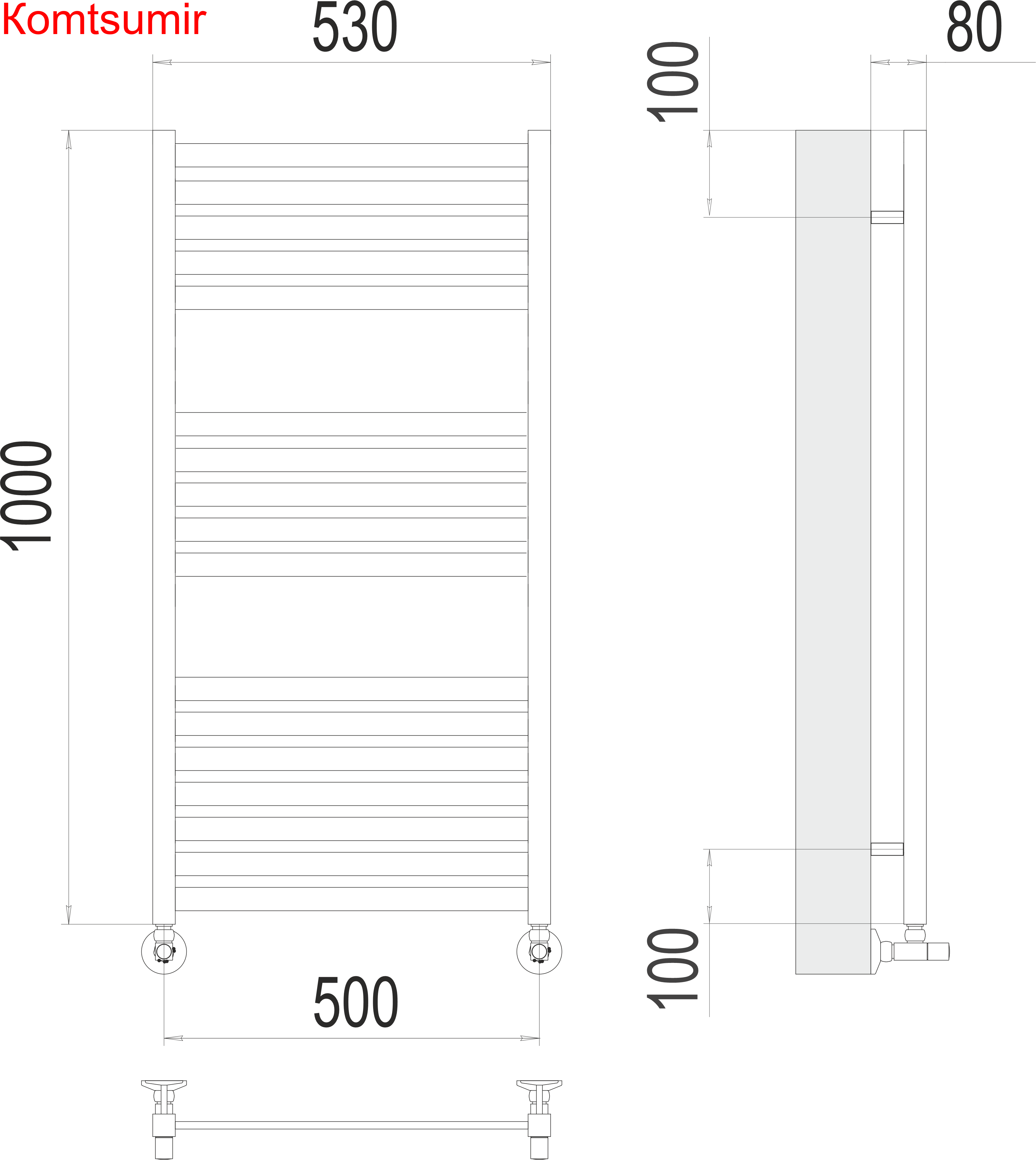 Тоскана П17 500х1000 Полотенцесушитель  TERMINUS