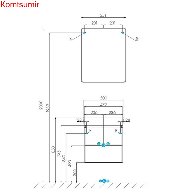 Тумба под раковину AQUATON Скай 50 подвесная, белая (1A238001SY010)