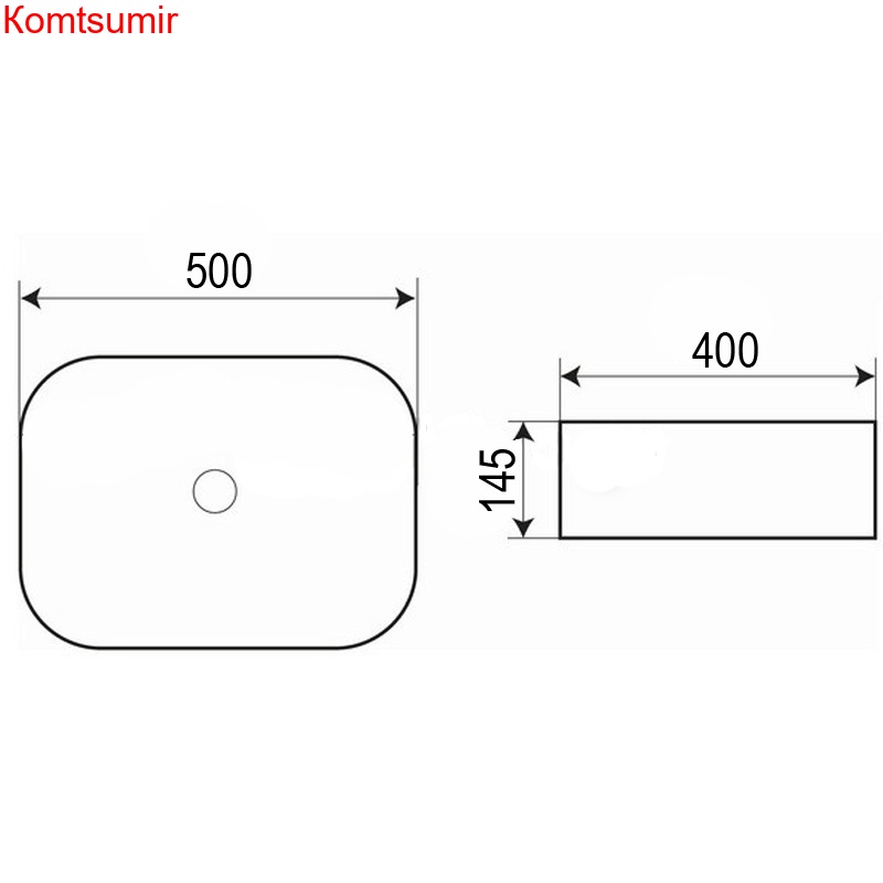 Раковина Azario 500x420x160 накладная, черная матовая (AZ-2195-MB)