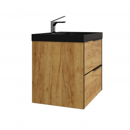 Тумба Fostero 60 подвесная Дуб Крафт золотой с раковиной Тумба Fostero 60 подвесная Дуб Крафт золотой с раковиной