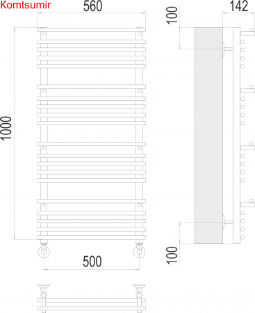 Вента люкс П20 500х1000 Полотенцесушитель  TERMINUS Вента люкс П20 500х1000 Полотенцесушитель  TERMINUS