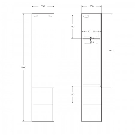 Шкаф подвесной BelBagno с распашной дверцей и открытой полкой, левосторонний KRAFT-1600-1A-SC-BO-L Bianco Opaco Шкаф подвесной BelBagno с распашной дверцей и открытой полкой, левосторонний KRAFT-1600-1A-SC-BO-L Bianco Opaco