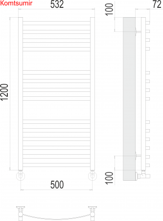 Авиэль П14 500х1200 Полотенцесушитель  TERMINUS Авиэль П14 500х1200 Полотенцесушитель  TERMINUS