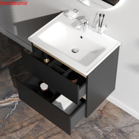 M85AFHX0652BM X-Joy, База под раковину, подвесная, 65 см, 2 ящика, черный матовый M85AFHX0652BM X-Joy, База под раковину, подвесная, 65 см, 2 ящика, черный матовый