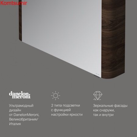 M30MCR0801NF Sensation, зеркало, зеркальный шкаф, правый, 80 см, с подсветкой, орех, текстурированна M30MCR0801NF Sensation, зеркало, зеркальный шкаф, правый, 80 см, с подсветкой, орех, текстурированна