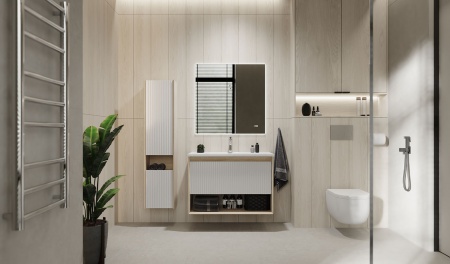 Пенал Tossony 140 подвесной Сонома светлая/Белый Пенал Tossony 140 подвесной Сонома светлая/Белый