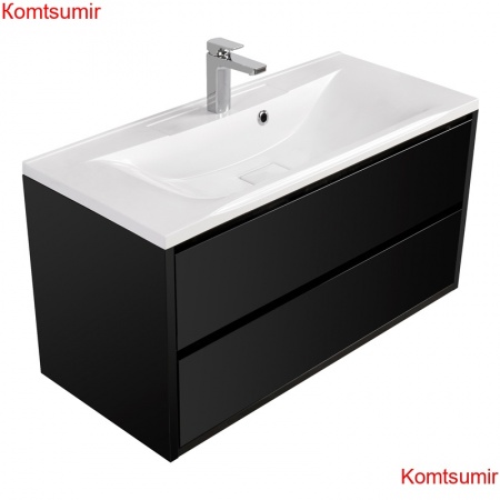 Тумба под раковину AQUATON Римини 100 подвесная, черный глянец (1A234601RN950) Тумба под раковину AQUATON Римини 100 подвесная, черный глянец (1A234601RN950)