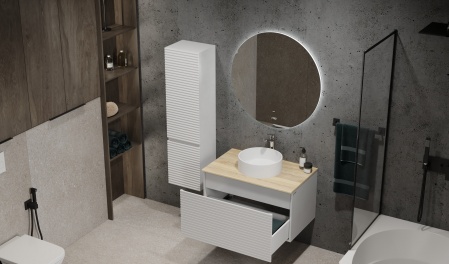 Тумба Cossety 80 подвесная, Белый/Дуб Мавелла голд Тумба Cossety 80 подвесная, Белый/Дуб Мавелла голд