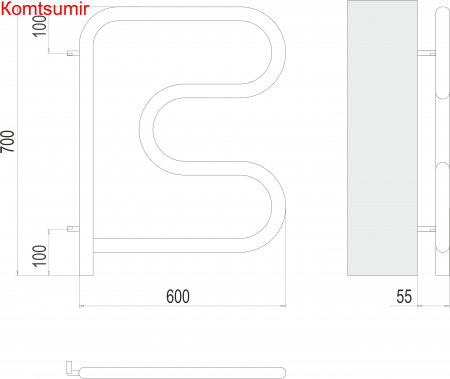 Электро 25 F-обр 600х600 поворотный Полотенцесушитель TERMINUS Электро 25 F-обр 600х600 поворотный Полотенцесушитель TERMINUS