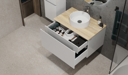 Тумба Cossety 80 подвесная, Белый/Дуб Мавелла голд Тумба Cossety 80 подвесная, Белый/Дуб Мавелла голд