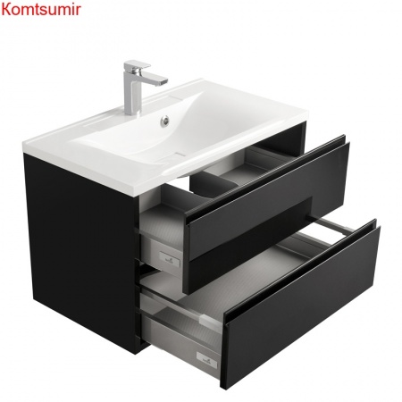 Тумба под раковину AQUATON Римини 80 подвесная, черный глянец (1A226701RN950) Тумба под раковину AQUATON Римини 80 подвесная, черный глянец (1A226701RN950)