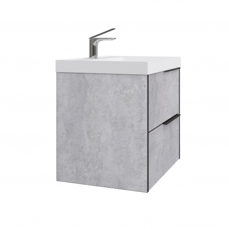 Тумба Fostero 60 подвесная Цемент Светлый с раковиной Тумба Fostero 60 подвесная Цемент Светлый с раковиной